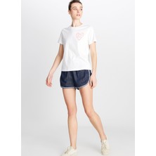 Wrangler Bisiklet Yaka Ekru Kadın T-Shirt W2510732104-REGULAR Fit Grafik Logo