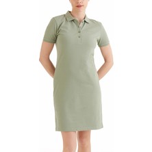 Columbia 9290020348CS0378 Csc W Basıc Polo Açık Yeşil Polo Yaka Normal Düz Kadın Elbise