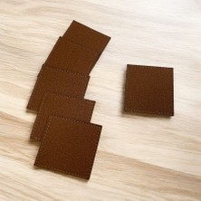 6’lı Termo Deri Özel Dikişli Bardak Altlığı - Kahve Altlığı Fincan Altlığı (8x8,5 cm )