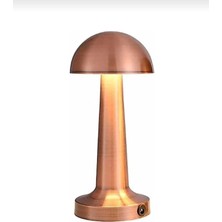 Bakır (Rose Gold) Renkli Mantar Dokunmatik Şarjlı Mantar Masa Lambası