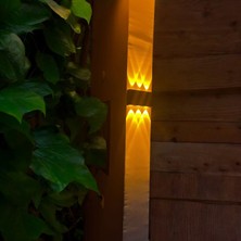 12 Watt Amber Işık Ledli, Elektrikle Çalışır, Bahçe - Villa Duvar Aydınlatma Armatürü, Amber Aplik