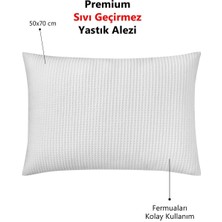 Premium Sıvı Su Geçirmez Fermuarlı Yastık Koruyucu Alezi 50x70 Cm