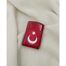 Çakmak Metal Gazlı Doldurulabilir Çakmak Ay Yıldız Işlemeli