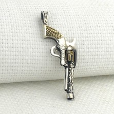 925 Ayar Gümüş 6 Patlar Tabanca Kolye Ucu