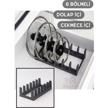 Antrasit Renkli Tencere Kapağı Düzenleyici Dolap Içi Düzenleyici