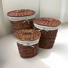 Laundry - 3'lü Hasır Çamaşır Sepeti Oval - 97005