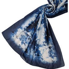 Ebruli Cotton Vual Çiçek Desenli Şal 75X190 cm