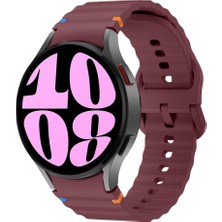 Sneezy Samsung Galaxy Watch 6 40-43-44-47MM Ile Uyumlu Metal Tokalı Dalgalı Spor Silikon Kordon