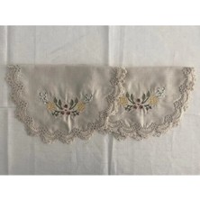 Vinezza Home Collection Makinede Etamin Işleme Yatak Odası 3 Parça Sehpa Örtüsü, Çeyiz, Masa Örtüsü