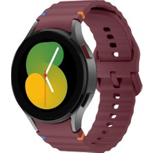 Sneezy Samsung Galaxy Watch 5 40MM-44MM Ile Uyumlu Metal Tokalı Dalgalı Spor Silikon Kordon