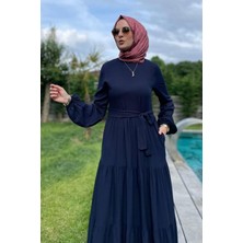 Rabia Şamlı Asil Lacivert Elbise