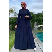 Rabia Şamlı Asil Lacivert Elbise