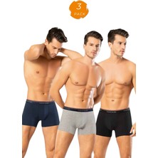 Looksense Erkek Dude 3 Lü Düz Likralı Boxer 1604