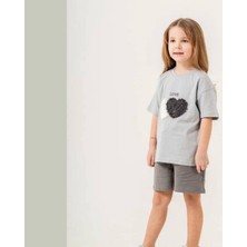 Cg Kids Kalp Tüllü Işleme Detay Şort Alt Üst Takım