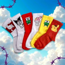 6'li Kuromi Melodi Hello Kitti Kolej Neşeli Çorap