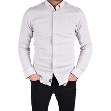 ADV-2604 Slimfit Likralı Gömlek /bej/s