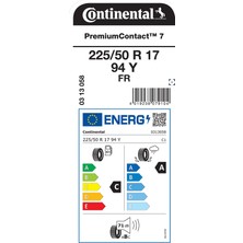 Continental 225/50 R17 94Y Fr Pc7 Oto Yaz Lastiği (Üretim Yılı:2025)