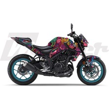 Yamaha Mt-25 2020 - 2024 Hyper Beast Sticker Etiket Kaplama Modeli Pembe Mor Mavi