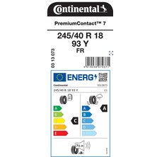 Continental 245/40 R18 93Y Fr Pc7 Oto Yaz Lastiği (Üretim YILI:2025)
