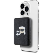 Karl Lagerfeld Lisanslı M-Safe Özellikli Powerbank LED Işık Göstergeli Metal Logolu 5000MAH Siyah