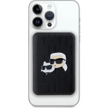 Karl Lagerfeld Lisanslı M-Safe Özellikli Powerbank LED Işık Göstergeli Metal Logolu 5000MAH Siyah