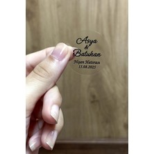 Kişiye Özel Şeffaf Etiket / Nikah - Nişan Etiketi / 100 Adet Yuvarlak Zarf Etiketi (3,5 Cm)