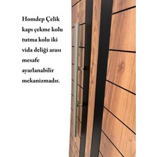 Homdep Çelik Kapı Çekme Kolu Tutma Kolu Dikdörtgen Model Renk Saten (Gümüş Gri) 100CM