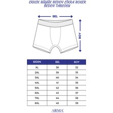 Erkek Siyah Büyük Beden Boxer Pamuklu Likralı Yumuşak ve Esnek Kumaş 5'li Paket