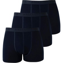 Arma Yıldız 3'lü Lacivert Erkek Boxer Likralı Esnek Kumaş