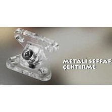 Metali Açılı T Bağlantı Çektirme Şeffaf Plastik Köşe Birleştirme Kelebek (25 Adet)