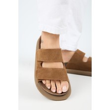 Manijero Lillo Kadın  Deri Çift Cırtlı Kum Terlik