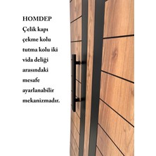 Homdep Çelik Kapı Çekme Kolu Tutma Kolu Dikdörtgen Model Renk Siyah 40CM