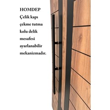 Homdep Çelik Kapı Çekme Kolu Tutma Kolu Dikdörtgen Model Renk Siyah 80CM