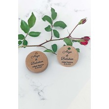 Kişiye Özel Etiket - Nikah-Nişan- Kına Etiketi - 100 Adet Kraft Ürün Etiketi (3,8 Cm)