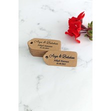 Kişiye Özel Baskılı Kraft Etiket / Hediyelik Etiketi / 100 Adet (2,4x 5,4 Cm)