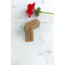Kişiye Özel Baskılı Kraft Etiket / Hediyelik Etiketi / 100 Adet (2,4x 5,4 Cm)