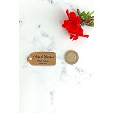 Kişiye Özel Baskılı Kraft Etiket / Hediyelik Etiketi / 100 Adet (2,4x 5,4 Cm)