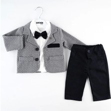 Kareli Ceket Filotalı 3lü Takım