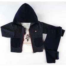 Kapşonlu Fermuarlı Ceket 3 Lü Takım