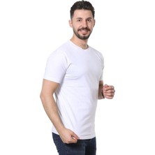 %100 Pamuk Regular Fit Bisiklet Yaka Basic Düz Kısa Kollu Tişört