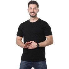 %100 Pamuk Regular Fit Bisiklet Yaka Basic Düz Kısa Kollu Tişört