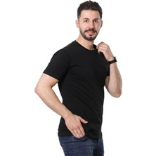 %100 Pamuk Regular Fit Bisiklet Yaka Basic Düz Kısa Kollu Tişört