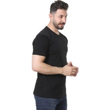 %100 Pamuk Regular Fit Bisiklet Yaka Basic Düz Kısa Kollu Tişört
