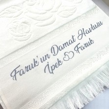 Kişiye Özel Isim Işlemeli Kadife Etamin Çeyizlik Söz  Damat Havlusu