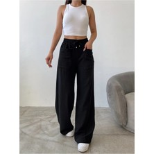 Beli Lastikli Visko Keten Pantalon