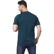 Regular Fit Bisiklet Yaka %100 Pamuk Basic Düz Kısa Kollu Tişört Astronot Baskılı