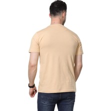 Regular Fit Bisiklet Yaka %100 Pamuk Basic Düz Kısa Kollu Tişört Astronot Baskılı