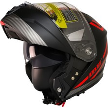 Mts M-966 WX20 Red Çene Açılır Motosiklet Kaskı
