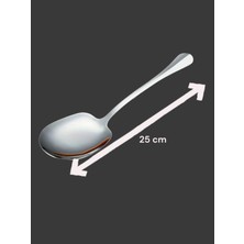 Çelik 25 cm 6 Adet Büyük Boy Servis Kaşığı / Sunum Kaşığı