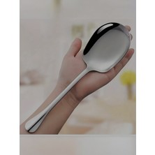 Çelik 25 cm 6 Adet Büyük Boy Servis Kaşığı / Sunum Kaşığı